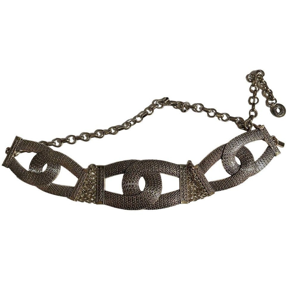 Chico’s Metal Chain Accent Silver Adjustable Belt